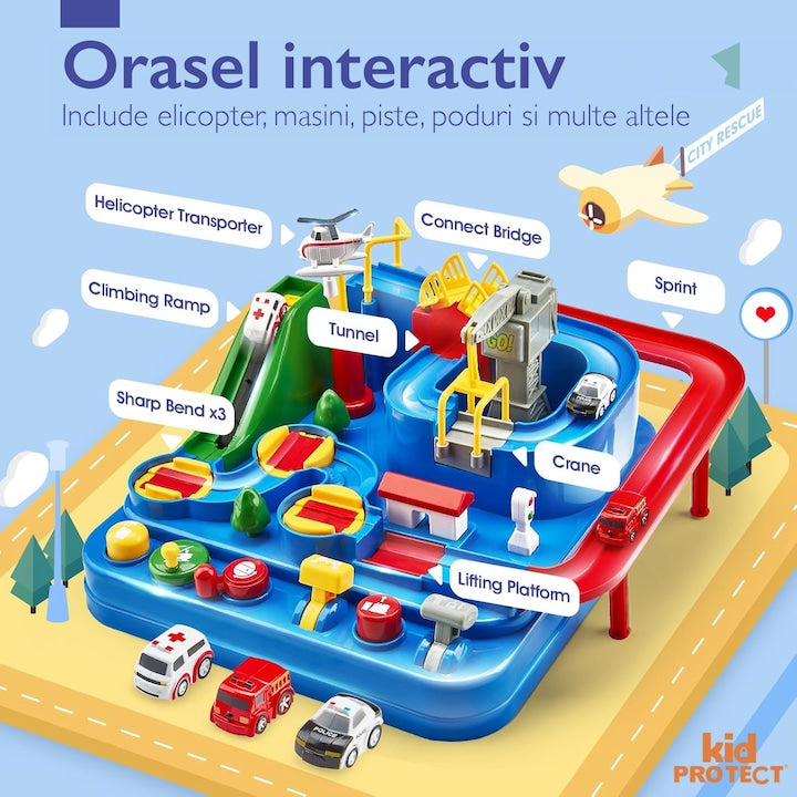 Set Jucarie Interactiva Circuit de Curse KidProtect Rescue City Set Jucarie Interactiva Circuit de Curse KidProtect Rescue City